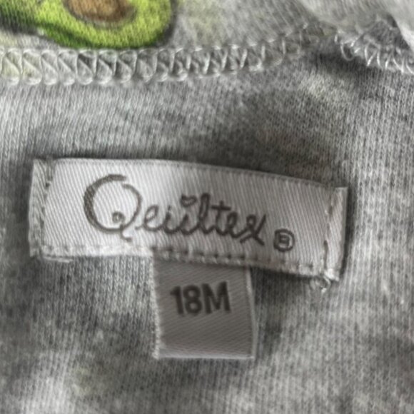 Quiltex Baby Shirt Holy Guacamole Gray Green Snap Shoulder Size 18 Months New - Picture 5 of 11